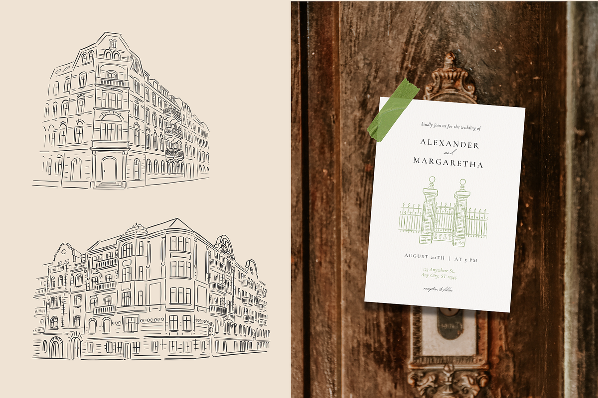 Vintage Houses Procreate Stamps, a Brush Add-On by Veronika Gotovceva (Photo 4 of 10)