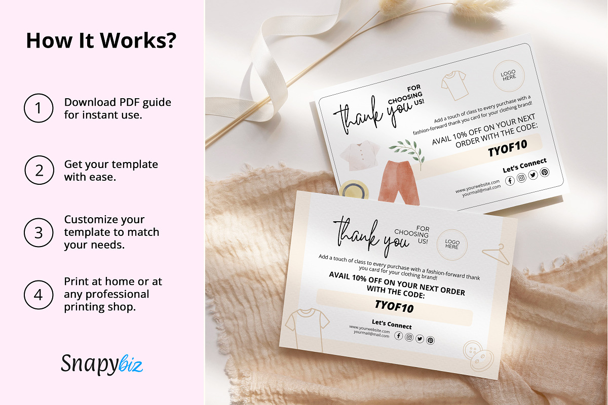 Clothing Business Thank You Card, a Card Template by Snapybiz (Photo 6 of 10)