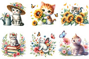 Floral Cute Cat Clipart Bundle, an Illustration by DreamArtGraphic (Thumbnail 4 of 4)