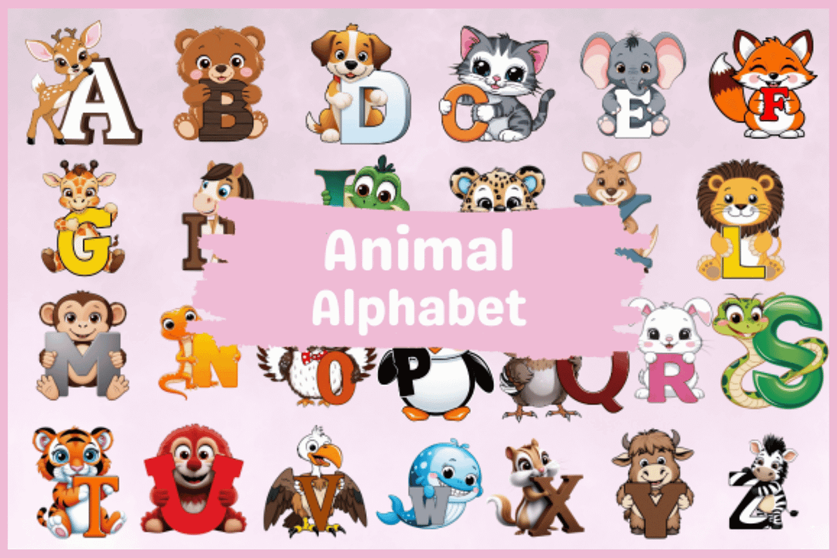 Animal Alphabet A-Z Clipart, an Education Illustration by Dizzy Art Studio (Photo 1 of 2)