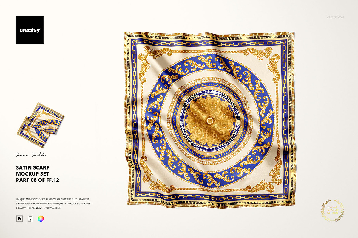 Satin Scarf Mockup Set, a Product Mockup by Creatsy (Photo 1 of 11)