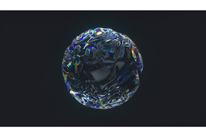 3D iridescent bubble on dark