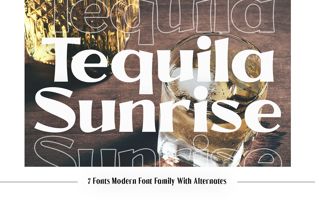Tequila Sunrise, a Sans Serif Font by TypeClassHeroes (Photo 1 of 15)