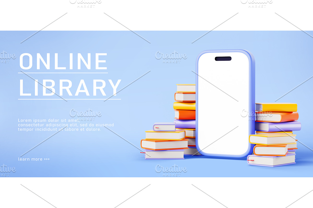 3d online library service. Mobile, a Technology Illustration by Marozhkastudio