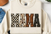 Preppy Football Mama Checkered PNG, a Seasonal Illustration by Canvas Craft (Thumbnail 1 of 6)