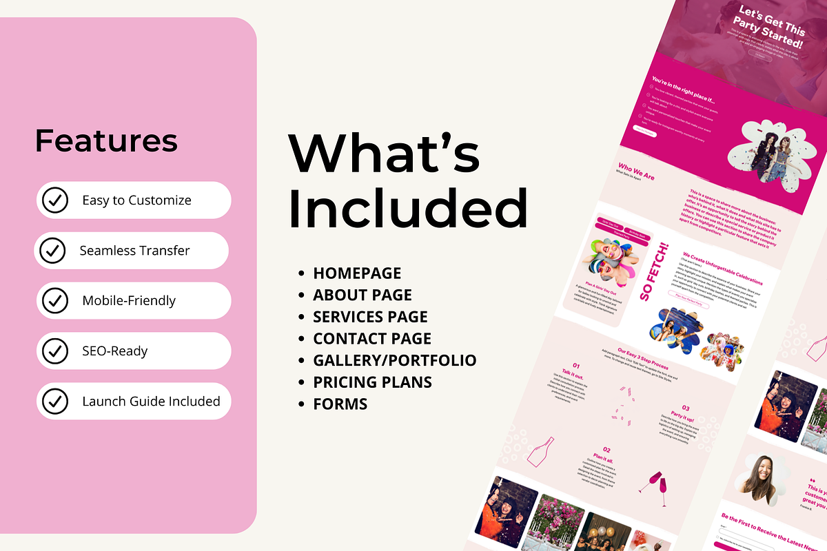 Party Planner Wix Studio Template, a Wix Template by Collette Collabs (Photo 6 of 7)
