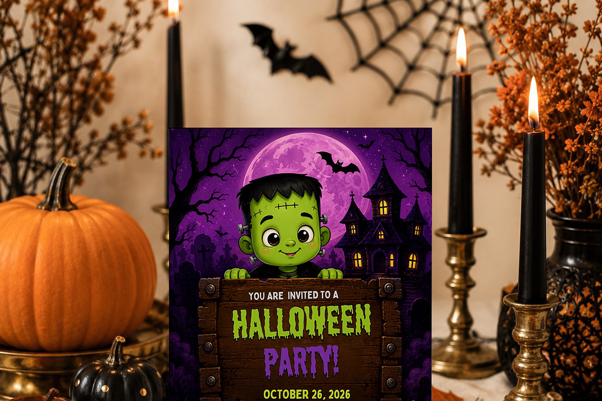 Frankenstein Halloween Invitation, an Invitation Template by Arslan (Photo 3 of 5)