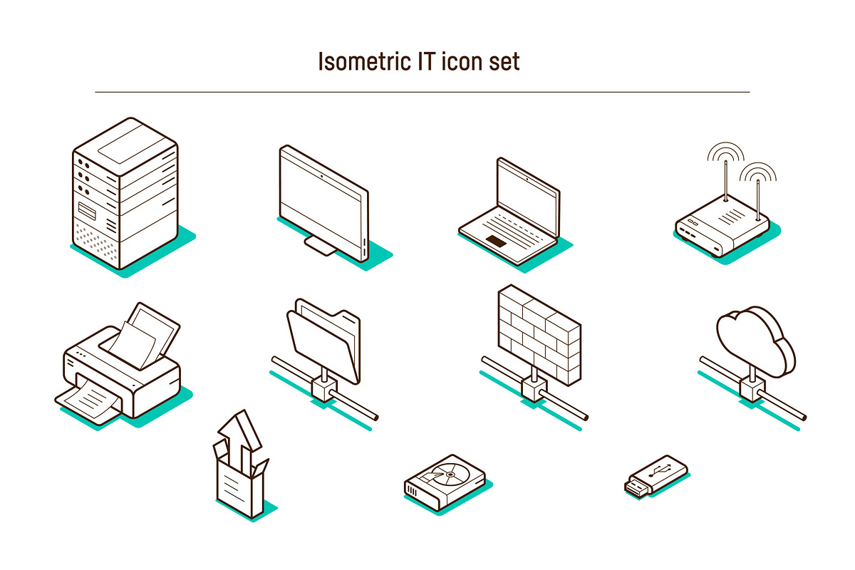 Isometric IT and Computing icon set, an Icon by Selektor