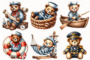 Bear Sailor Clipart, Nautical Clipar, an Illustration by OK Design (Thumbnail 2 of 5)