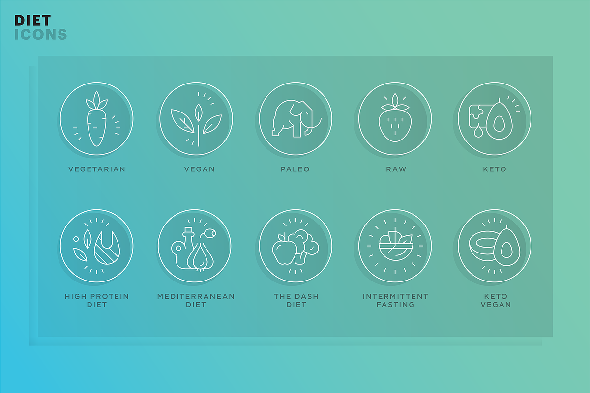 Food value icons package, an Outline Icon by Vineta Rendon (Photo 3 of 12)