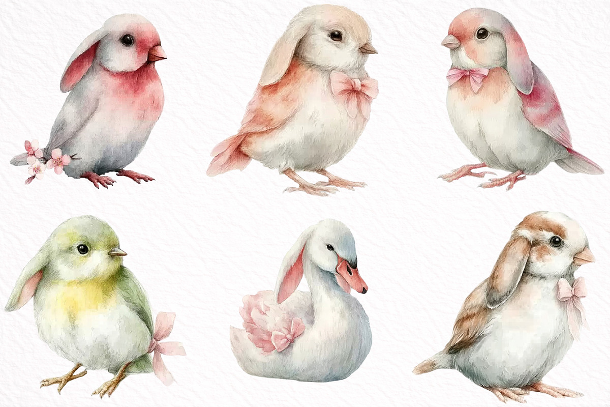 Watercolor Spring Birds Clipart, an Illustration by DreamArtGraphic (Photo 6 of 8)