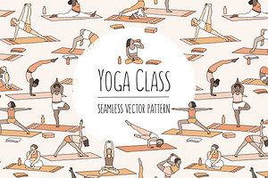 Yoga Class Seamless Pattern
