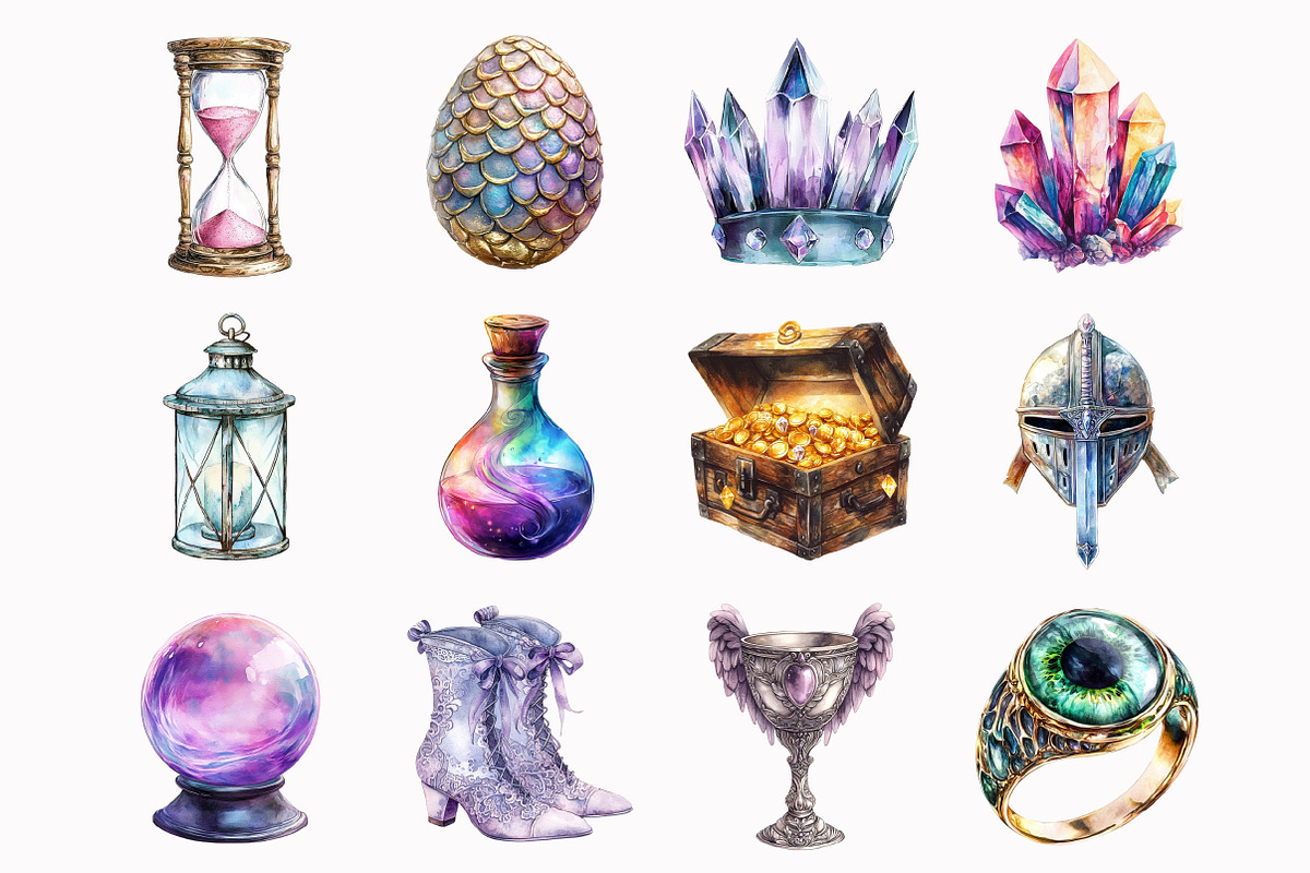 Watercolor Dragoncore Clipart, an Illustration by Design Market (Photo 2 of 4)