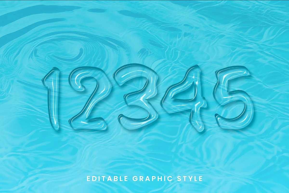 Transparent Liquid Water Text Effect, a Templates & Theme by studiogstock