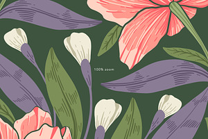 William Morris Style Patterns Set