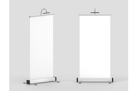 Blank roll up banner stand mockup, a Light 3D Model by Marozhkastudio