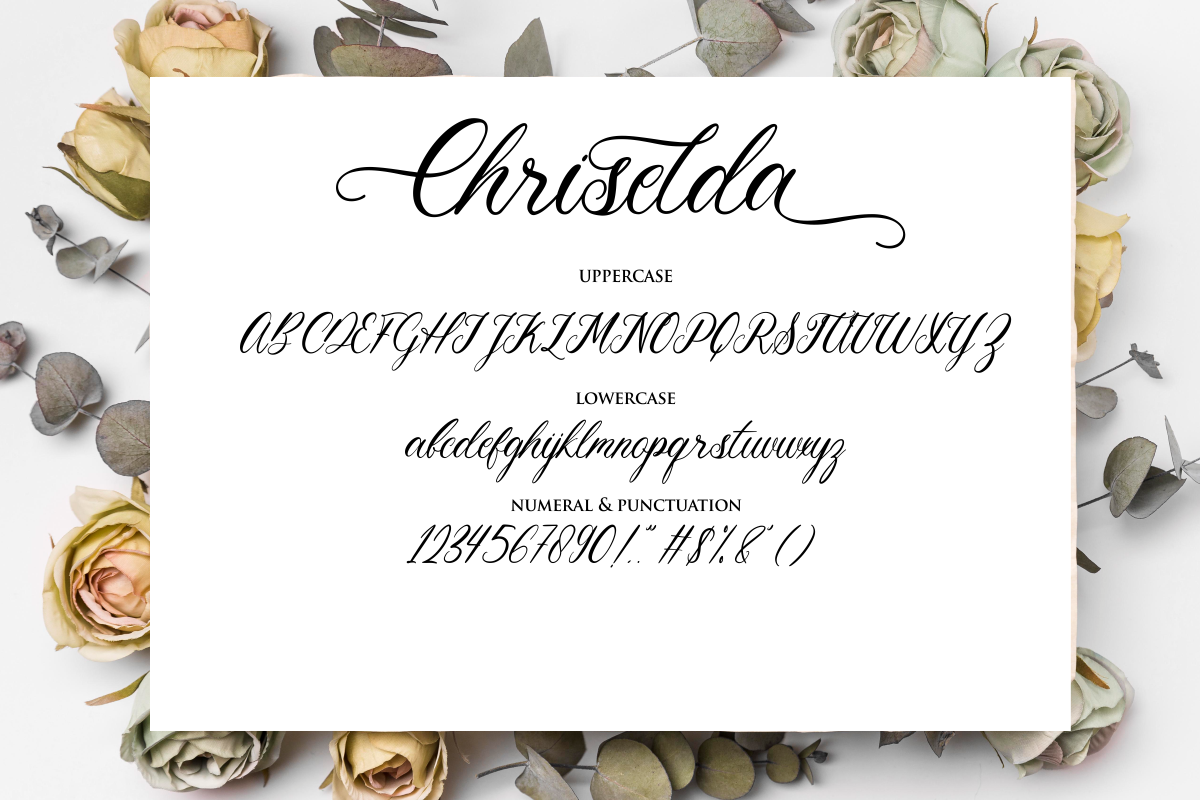 Chriselda - Modern Calligraphy, a Script Font by Fikryal Studio (Photo 9 of 15)