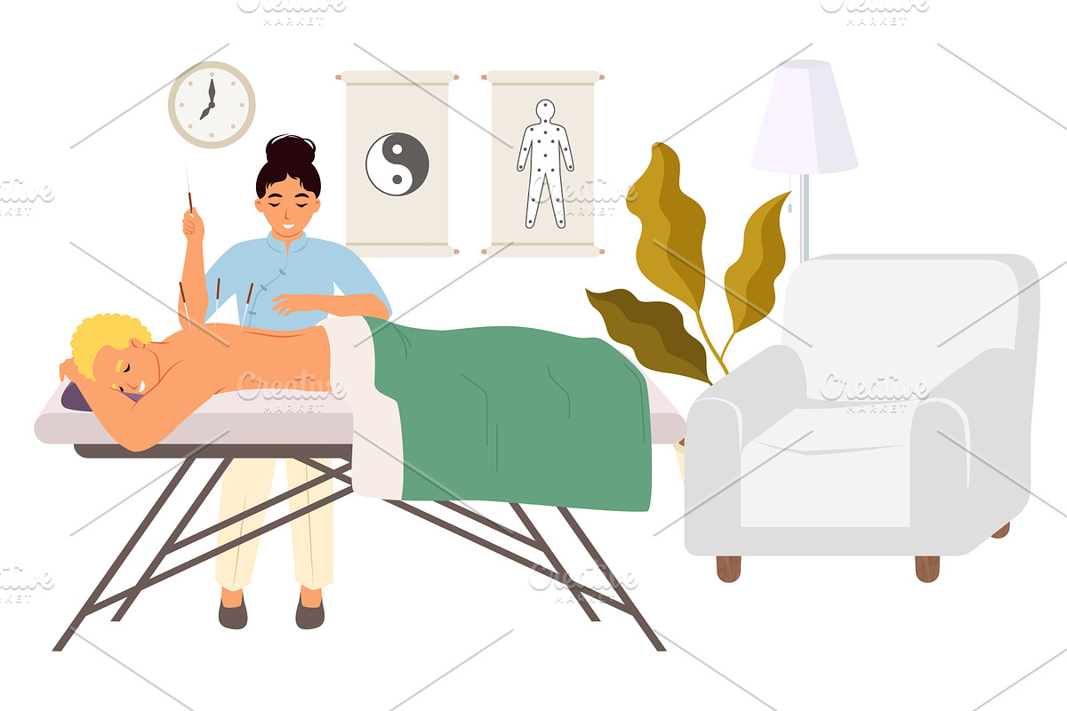 A wellness practitioner performs, an Object Illustration by SiberianArt