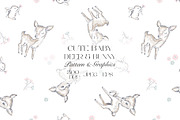 Cute Baby Deer & Bunny Pattern, a Pattern Graphic by StudioGlouna (Thumbnail 1 of 5)