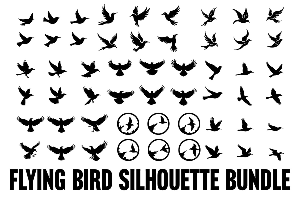 Flying Bird Silhouette Bundle, an Illustration by Designs_River (Photo 1 of 10)