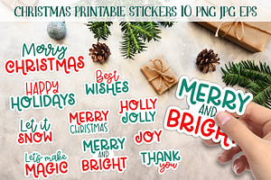 Christmas Stickers, a Print Template by Lenka_X