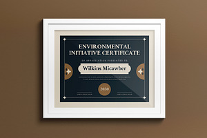 Green Vintage Design Certificate, a Print Template by graphicook