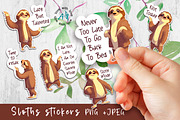 Cute Sloth Cartoons | Printable Stic, a Stationery Template by Big Squirrel (Thumbnail 1 of 4)