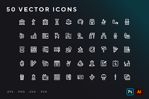 Art And Design icons, an Outline Icon by Wencory