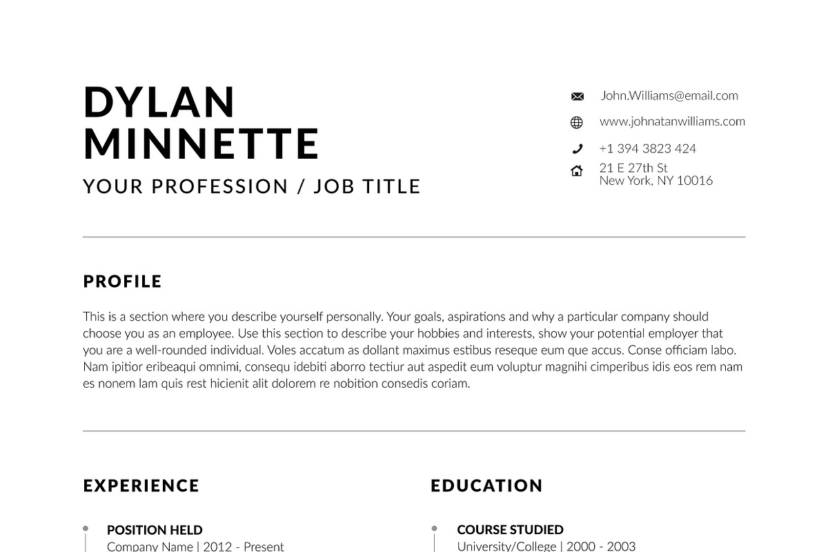 Resume / CV Template, a Resume Template by UX-group (Photo 6 of 7)