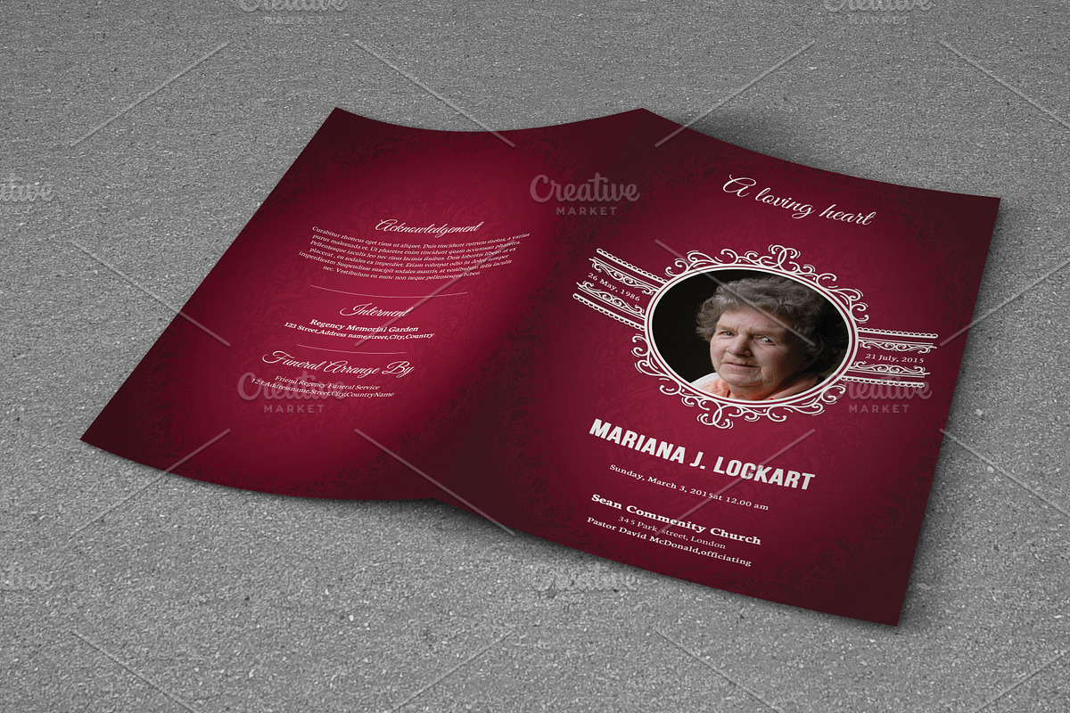 Funeral Program Template-T452, a Brochure Template by Template Shop (Photo 3 of 4)