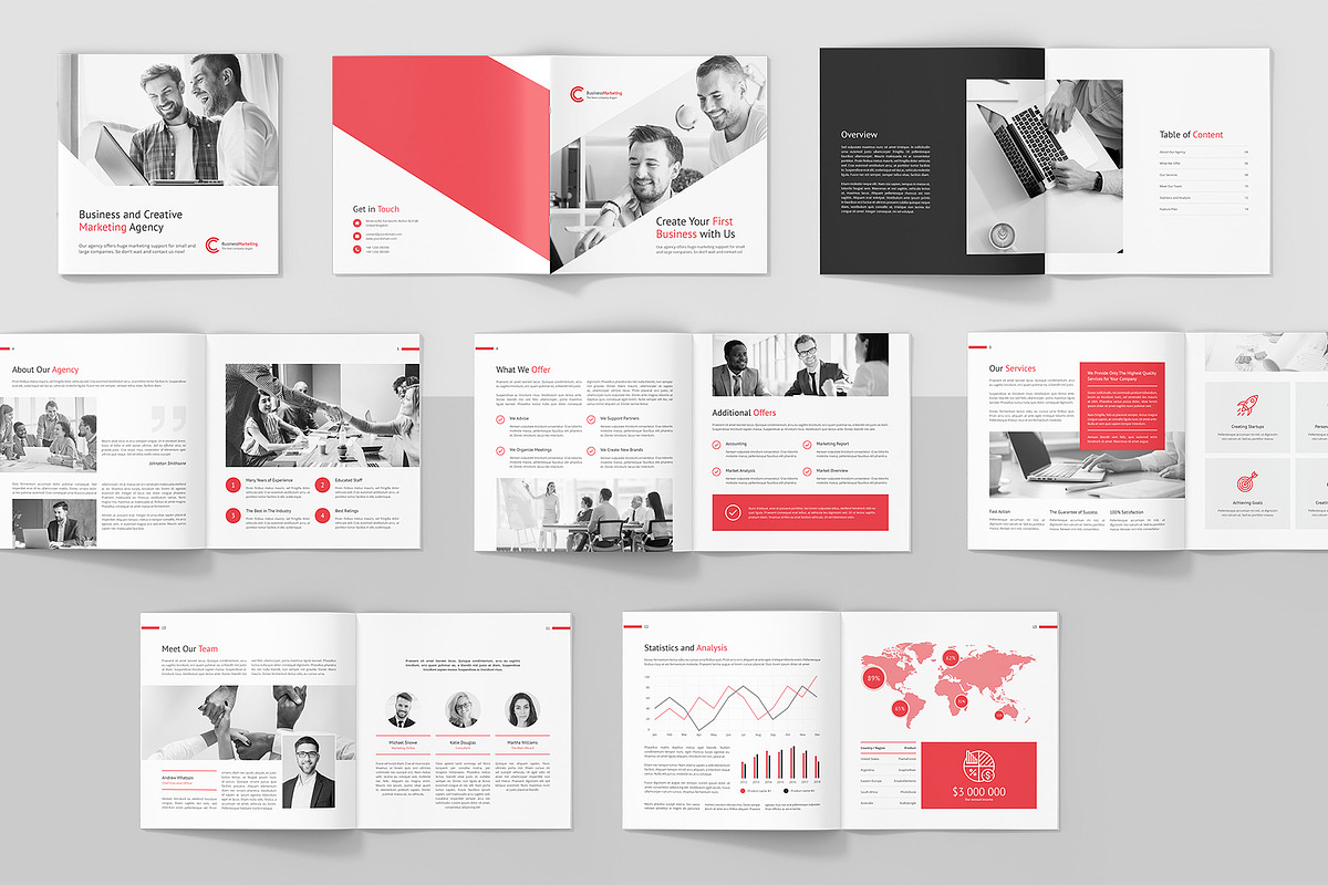 Business Marketing Company Square, a Brochure Template by artbart (Photo 4 of 6)