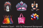 Bachelorette Watercolor Cliparts, an Illustration by RobertsArt (Thumbnail 5 of 7)
