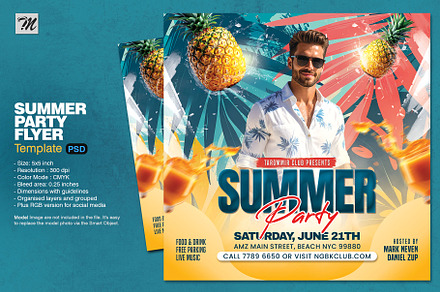 Summer Party Flyer Template, a Flyer Template by Tarommir