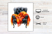 Watercolor Black Autumn Clipart, an Illustration by Canvas Craft (Thumbnail 7 of 7)