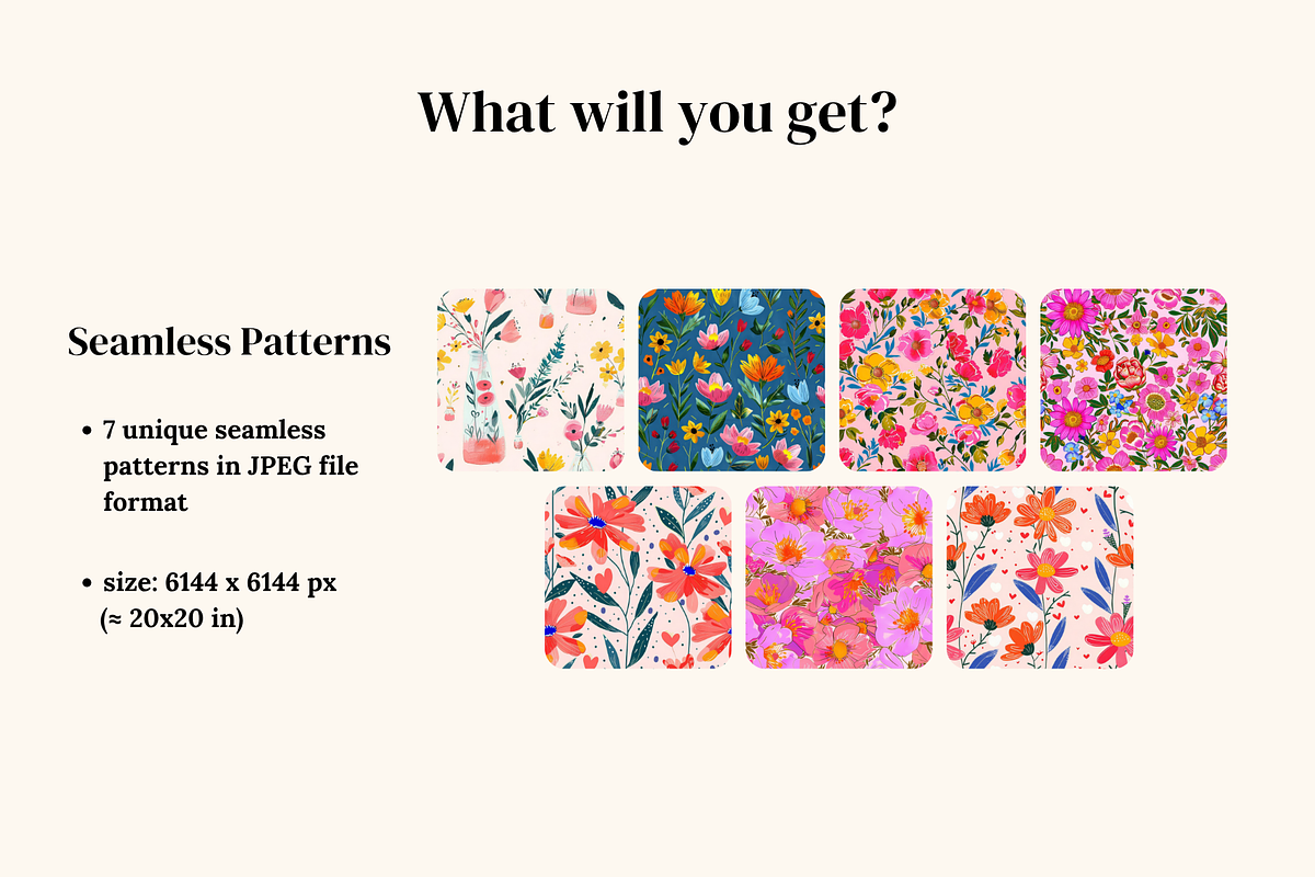 Sweetheart Garden Folk Florals, a Pattern Graphic by Ninterints (Photo 2 of 10)