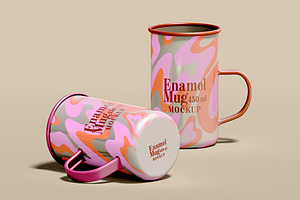 Tall Enamel Mug Mockup, a Product Mockup by McLittle Stock