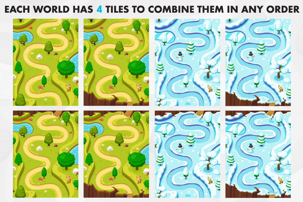 Game Level Map with 4 Worlds, an Illustration by wowu (Photo 5 of 6)