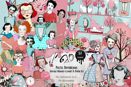 Pastel Daydream: charming clipart