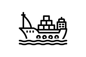 Vessels ship black icon, an Outline Icon by Creative priyanka