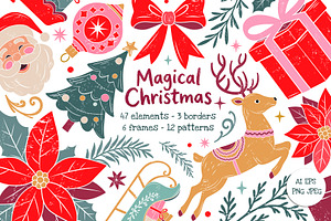 Magical Christmas. Vector Clipart
