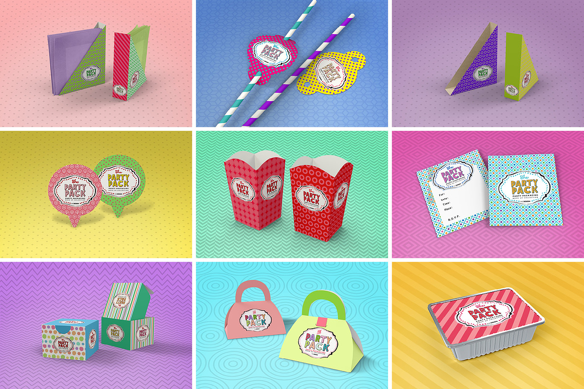 BUNDLE: Party Packaging Mockups, a Cups & Container Mockup by INCDesign (Photo 5 of 11)