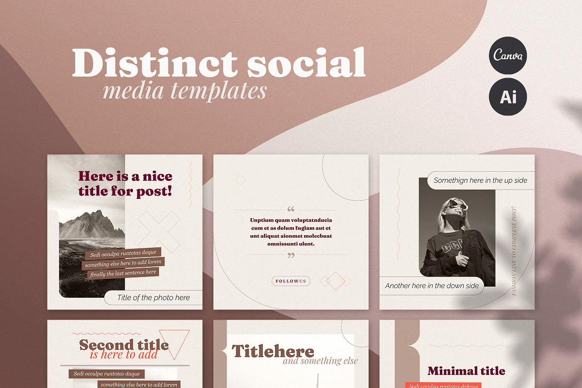 Distinct Social Media Templates, a Social Media Template by Luuqas Design (Photo 1 of 9)