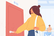 Woman leaving work on time, a Person Illustration by Good Studio (Thumbnail 2 of 3)