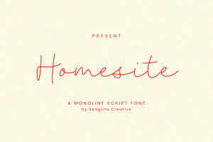 Homesite Monoline Script Font, a Script Font by Seagulls Creative