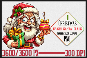 Christmas Crazy Santa Claus PNG, a Seasonal Illustration by Craft Nest