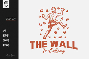 Rock Climbing Vector T-shirt Design, a Sport Illustration by shaondesigns