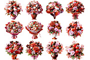Red strawberry chocolate flower bouq, an Illustration by DreamArtGraphic (Thumbnail 4 of 5)