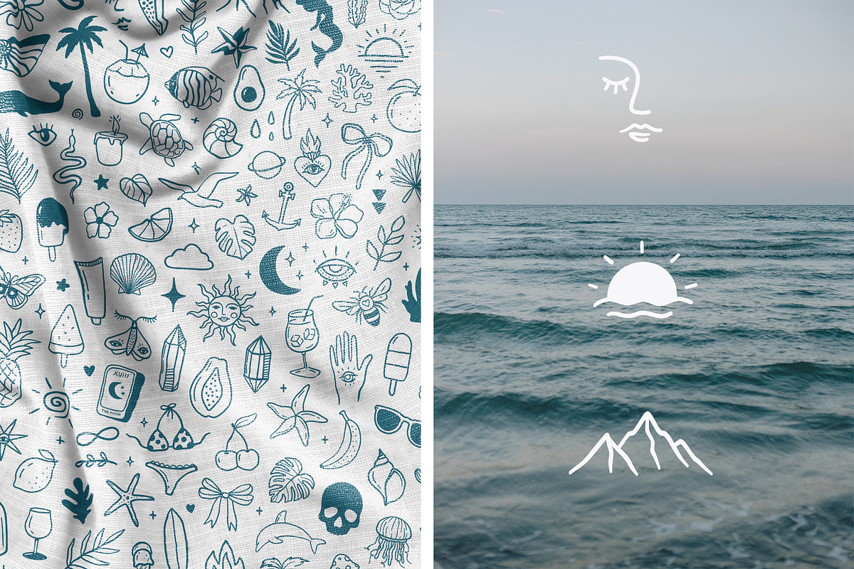 Magic Summer doodles and line art, a Seasonal Illustration by harmonia_green_art (Photo 5 of 7)