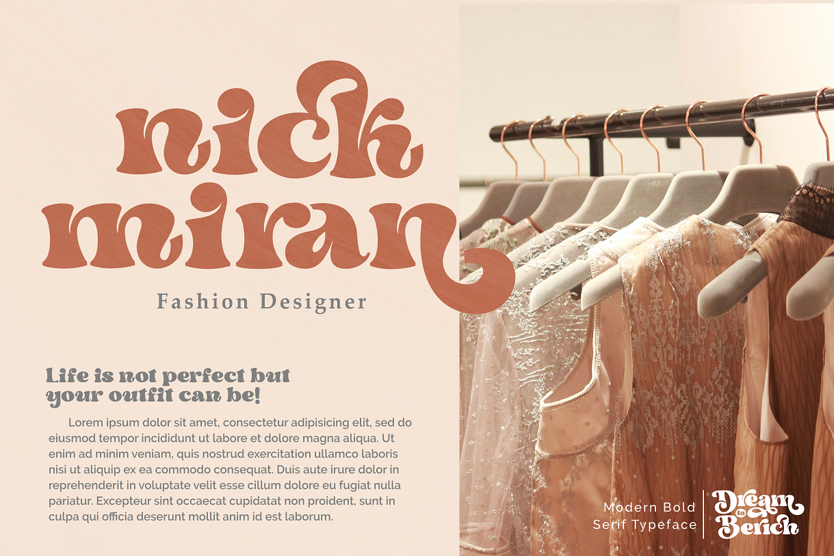 Dream to Berich Modern Bold Serif, a Serif Font by zeenesia (Photo 3 of 19)