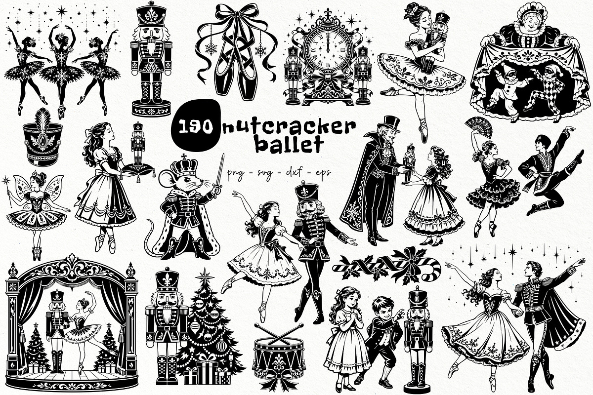 Nutcracker Ballet SVG Graphics, a Seasonal Illustration by DENIDigitalArtSudio (Photo 1 of 7)